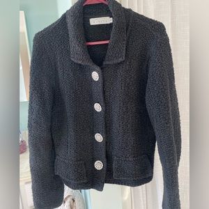 Small black cardigan.